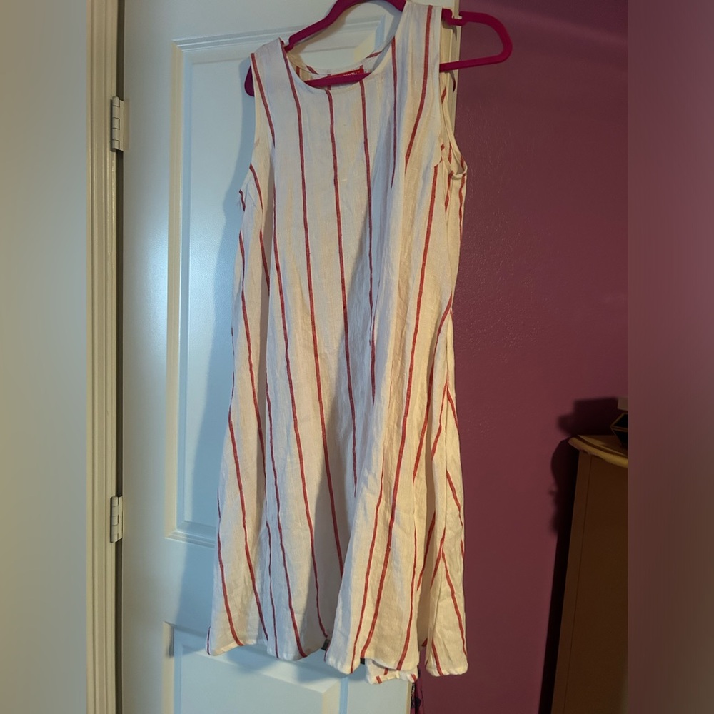 Pyne and smith linen striped dress